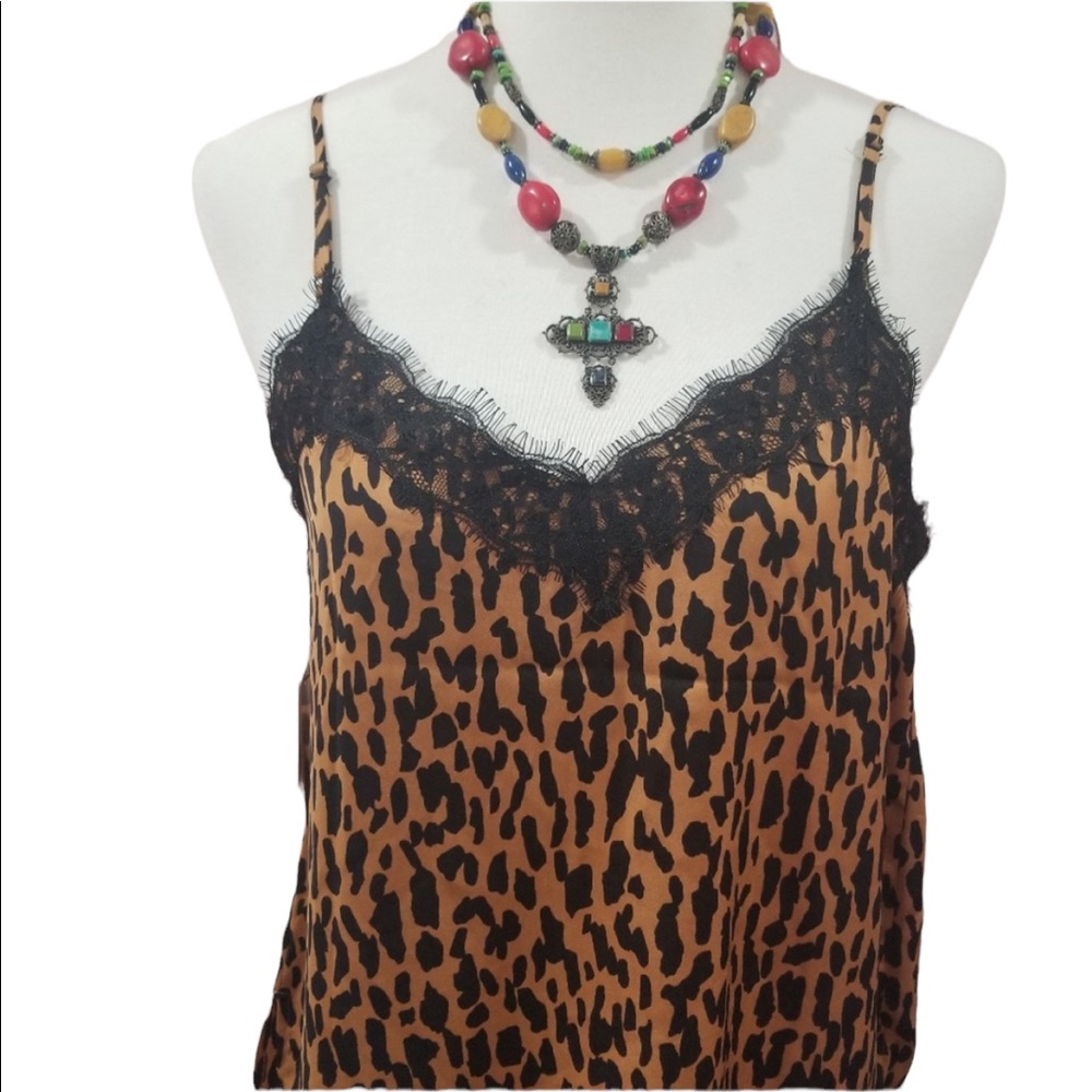 NWT Leopard 100% polyester tank Camisole Sm